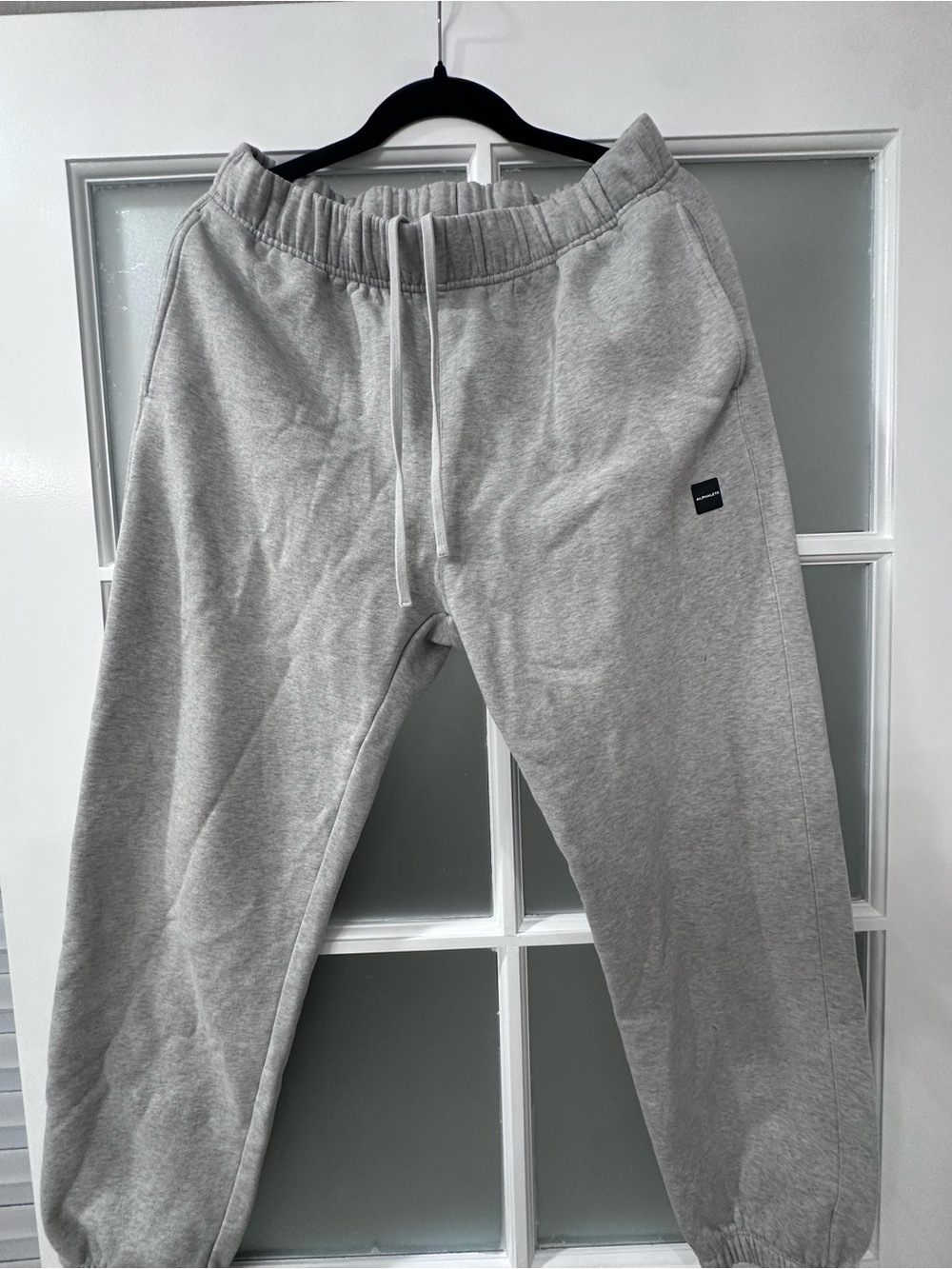 Alphalete Men’s Large Gray Fleece Jogger Sweatpants Drawstring AS IS